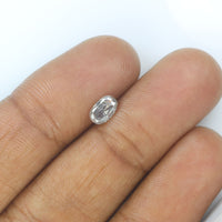 0.63 Ct Natural Loose Diamond Oval  Grey Salt And Pepper Color I3 Clarity 6.25 MM KDL8937
