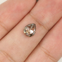 1.21 Ct Natural Loose Diamond Pear Black Grey Salt And Pepper Color 7.52 MM KDL9349