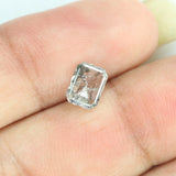 0.74 Ct Natural Loose Diamond Emerald Black Grey Salt And Pepper Color I3 Clarity 6.30 MM KDL8434