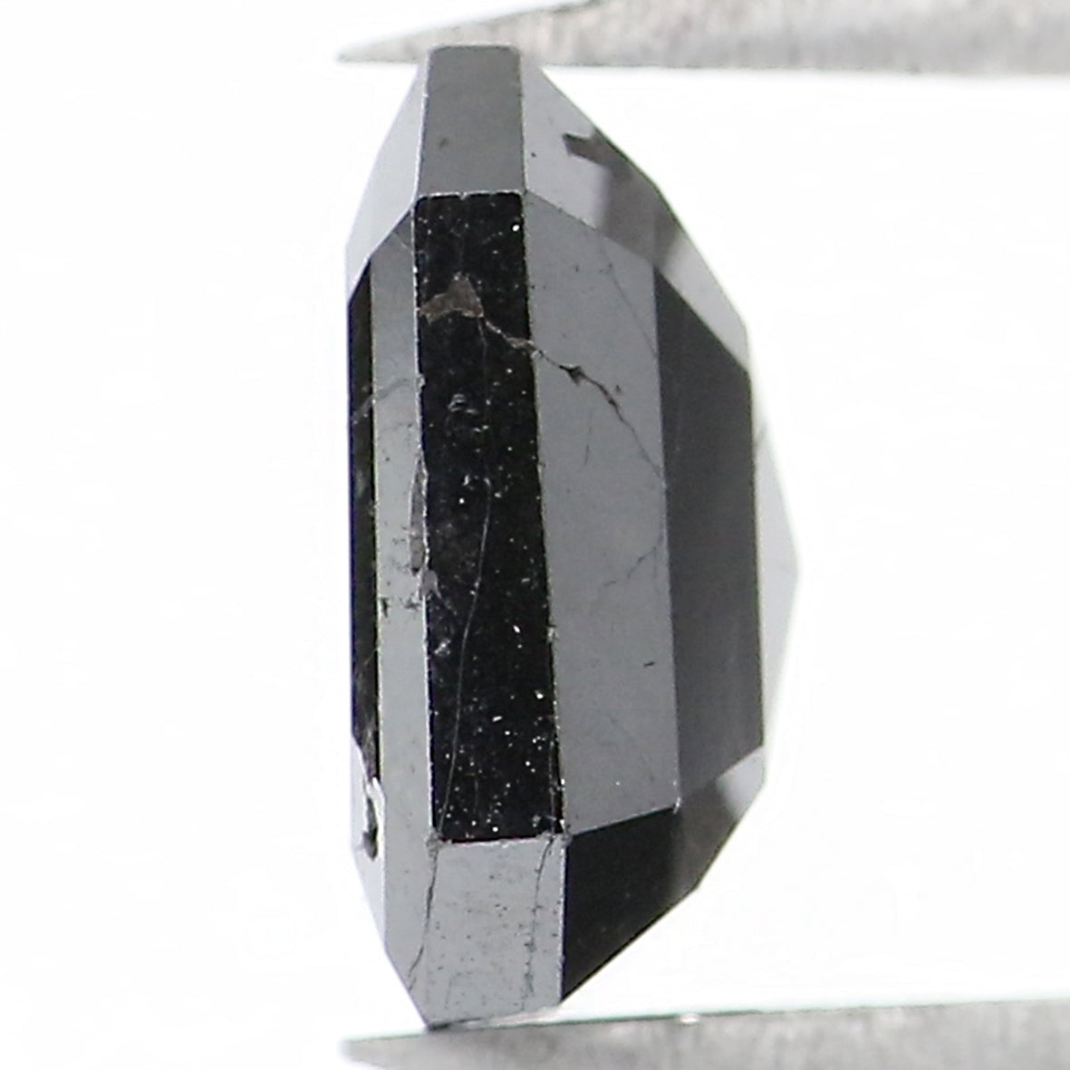 Natural Loose Emerald Shape Black Color Diamond 1.64 CT 7.20 MM Emerald Shape Rose Cut Diamond L1336