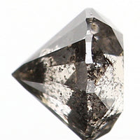 0.37 Ct Natural Loose Diamond, Round Brilliant Cut, Salt Pepper Diamond, Black Diamond, Gray Diamond, Rustic Diamond L5065