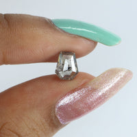 1.11 Ct Natural Loose Diamond Coffin Black Grey Salt And Pepper Color I3 Clarity 6.80 MM KDK2178