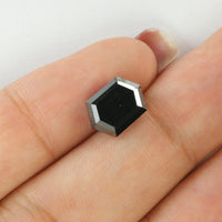 2.63 Ct Natural Loose Diamond Hexagon Black Color I3 Clarity 10.00 MM KDL8209