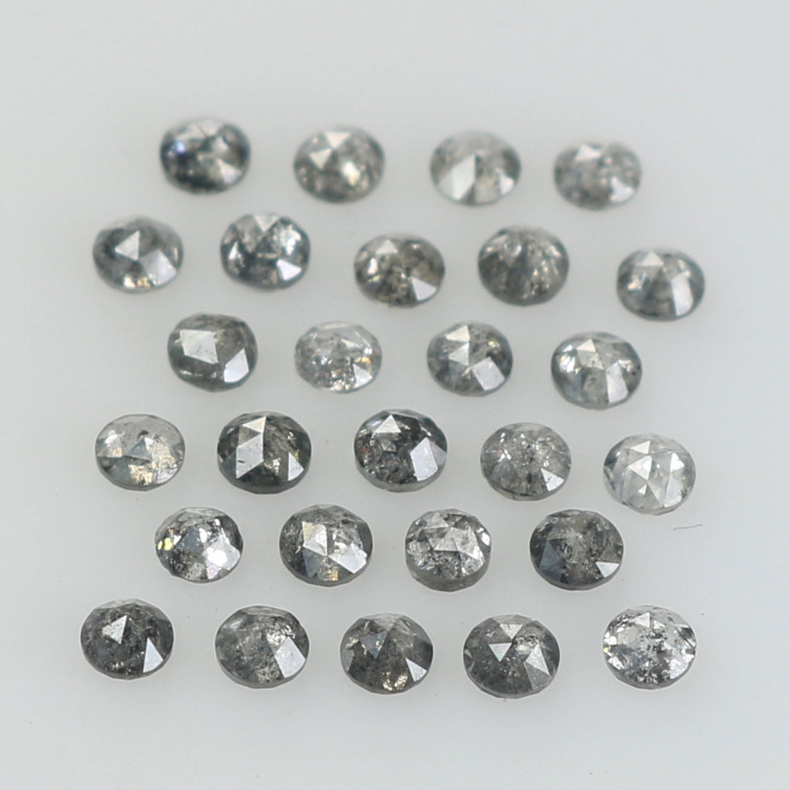 1.00 CT Natural Loose Diamond Round Rose Cut Salt And Pepper Black Gray Color I3 Clarity 2.00 MM Q200