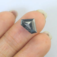 2.85 Ct Natural Loose Diamond Shield Black Color I3 Clarity 11.80 MM KDL8767