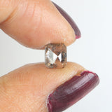 0.87 Ct Natural Loose Diamond, Emerald Diamond, Salt And Pepper Diamond, Black Diamond, Grey Diamond, Antique Diamond, Rustic Diamond KDL9510