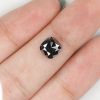 IGI CERTIFIED 1.54 Ct Natural Loose Diamond Square Cushion Modified Brilliant Black Color 7.16 MM KDL9398