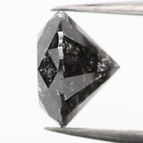 Natural Loose Round Salt And Pepper Diamond Black Grey Color 1.07 CT 6.20 MM Round Brilliant Cut Diamond L958
