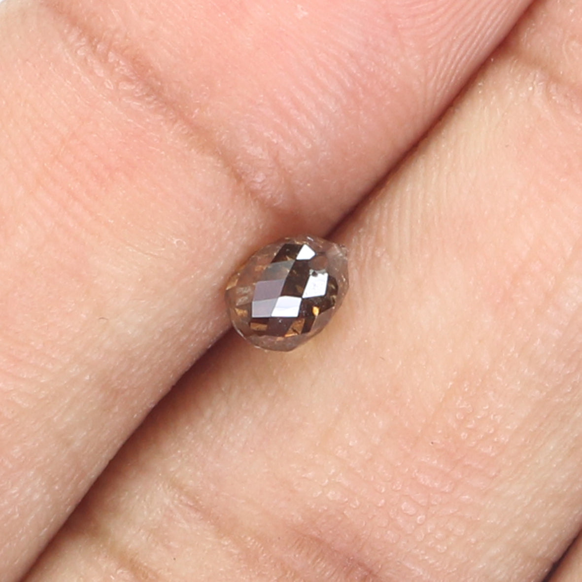 0.70 Ct Natural Loose Briolette Shape Diamond Brown Color Drop Diamond 5.25 MM Natural Loose Brown Color Briolette Rose Cut Diamond LQ9823