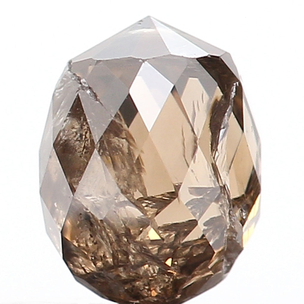 0.78 Ct Natural Loose Briolette Shape Diamond Brown Color Drop Diamond 5.30 MM Natural Loose Brown Color Briolette Rose Cut Diamond LQ9838
