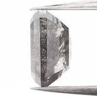 Natural Loose Emerald Salt And Pepper Diamond Black Grey Color 1.11 CT 6.30 MM Emerald Shape Rose Cut Diamond KDL944