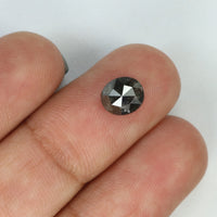 1.19 Ct Natural Loose Diamond Oval Black Grey Color I3 Clarity 6.70 MM KDK2055