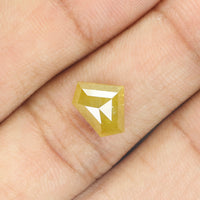 2.52 Ct Natural Loose Diamond, Shield Cut Diamond, Yellow Color Diamond, Rose Cut Diamond, Real Rustic Diamond, Antique Diamond KDL9615