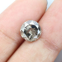 2.30 CT Natural Loose Diamond Round Brown Salt And Pepper Color 8.05 MM KDL9054