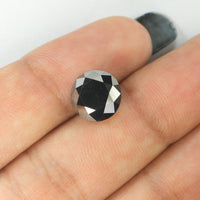 3.76 Ct Natural Loose Diamond Round Black Color 9.30 MM KDL8487