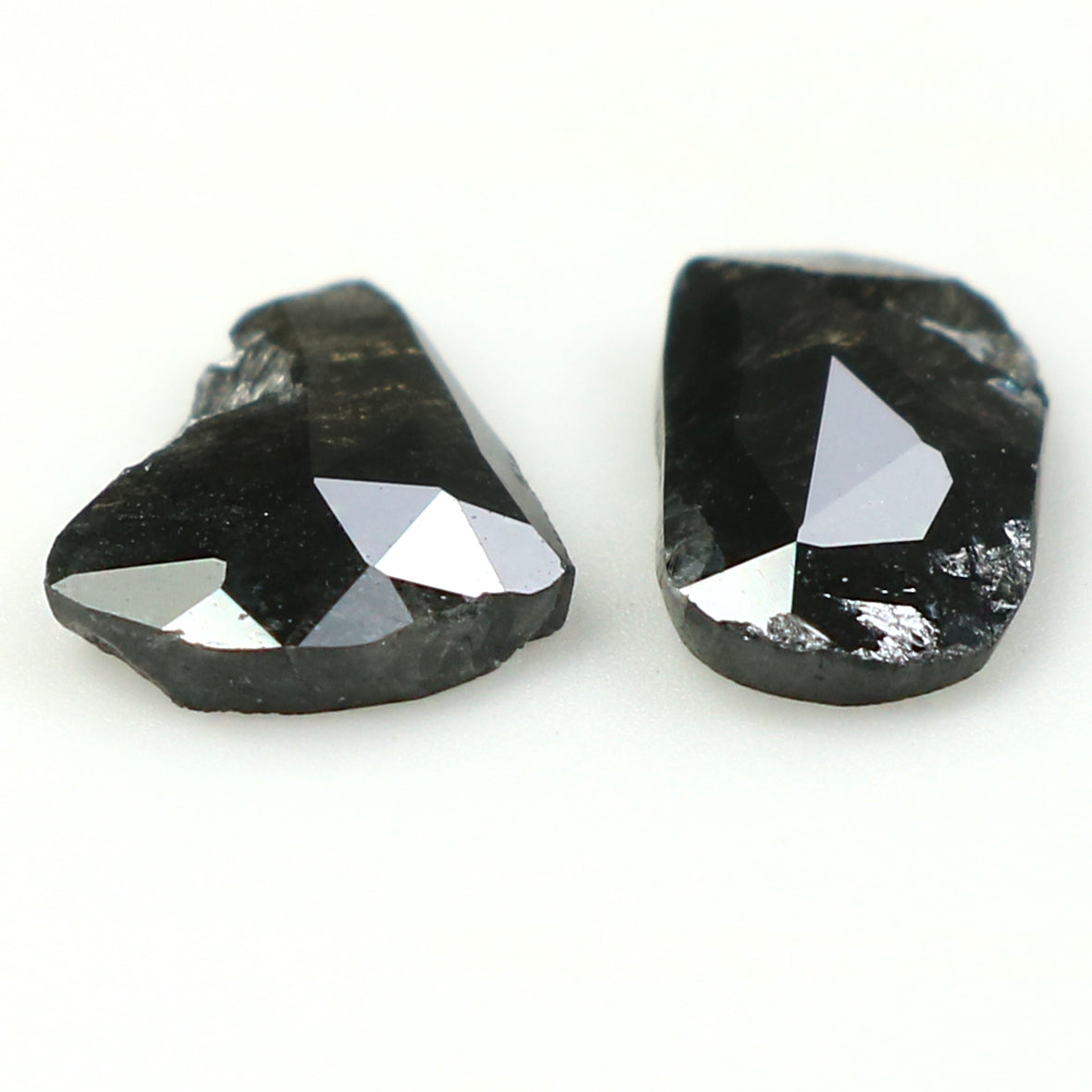 1.15 Ct Natural Loose Slice Shape Diamond Salt And Pepper Slice Diamond 7.65 MM Natural Black Grey Color Slice Irregular Cut Diamond LQ1437