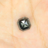 2.68 Ct Natural Loose Diamond Radiant Black Grey Color I3 Clarity 8.00 MM kdL8258