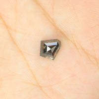 0.96 Ct Natural Loose Diamond Shield Black Grey Color I3 Clarity 7.15 MM KDK2040