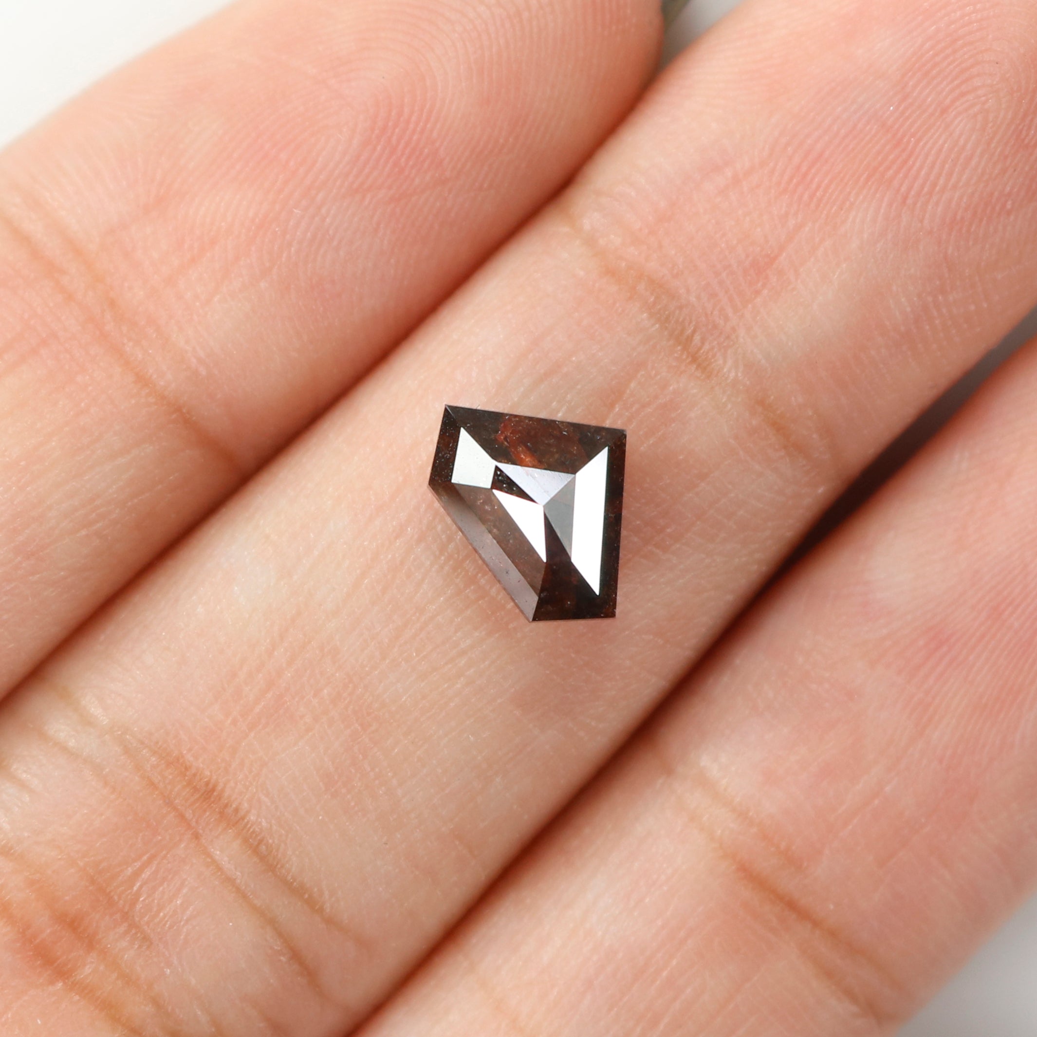 1.35 CT Natural Loose Shield Shape Diamond Brown Color Shield Cut Diamond 6.55 MM Natural Loose Brown Color Shield Rose Cut Diamond LQ9419