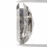 Natural Loose Emerald Salt And Pepper Diamond Black Grey Color 0.96 CT 6.25 MM Emerald Shape Rose Cut Diamond KDL1205