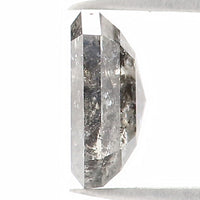 Natural Loose Emerald Salt And Pepper Diamond Black Grey Color 0.96 CT 6.25 MM Emerald Shape Rose Cut Diamond KDL1205