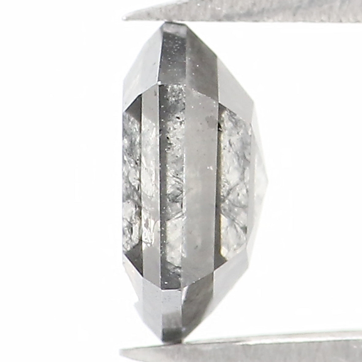 0.78 CT Natural Loose Hexagon Shape Diamond Salt And Pepper Hexagon Cut Diamond 6.30 MM Natural Black Grey Hexagon Rose Cut Diamond QL1403