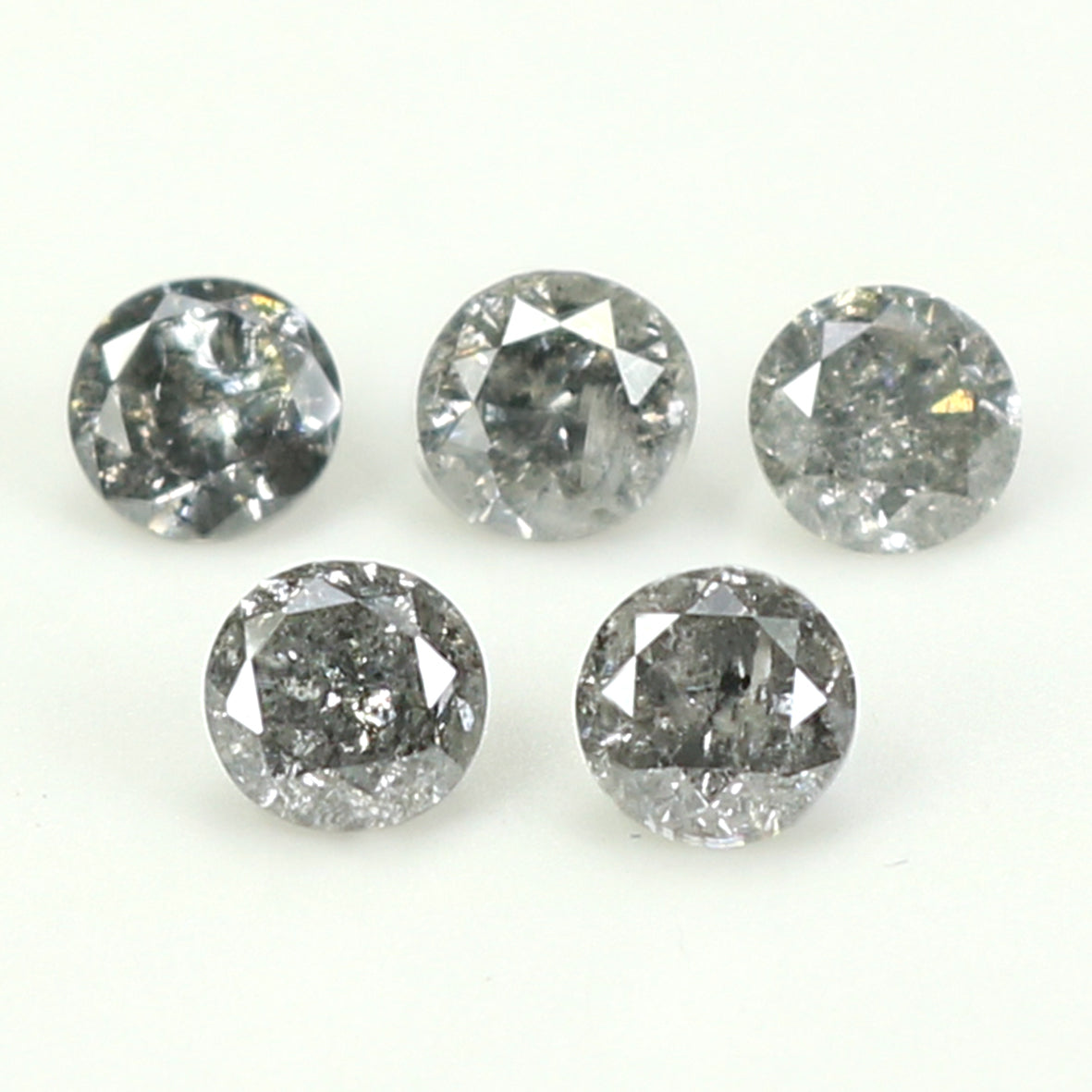 Natural Loose Round Salt And Pepper Diamond Black Grey Color 0.73 CT 3.25 MM Round Brilliant Cut Diamond KDL1392