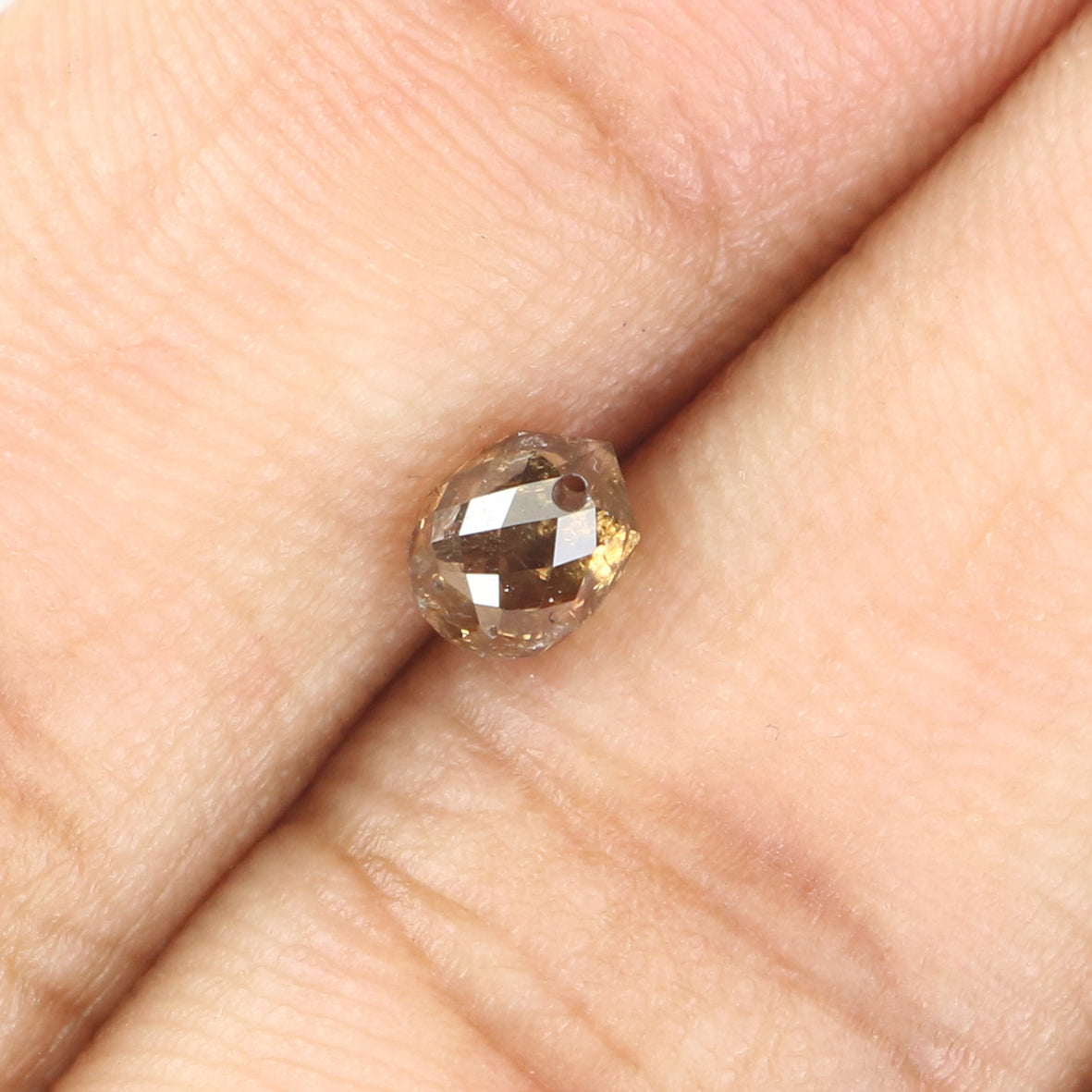 0.72 Ct Natural Loose Briolette Shape Diamond Brown Color Drop Diamond 5.10 MM Natural Loose Brown Color Briolette Rose Cut Diamond LQ9826