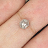 0.46 Ct Natural Loose Diamond, Hexagon Diamond, Grey Diamond, Hexagon Cut Diamond, Polished Diamond, Rose Cut Diamond Rustic Diamond KDL9681