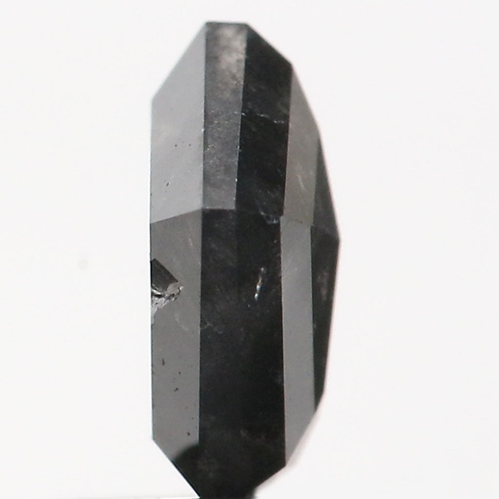 0.97 Ct Natural Loose Pentagon Shape Diamond Salt And Pepper Pentagon Cut Diamond 6.85 MM Black Gray Color Pentagon Rose Cut Diamond QL9320