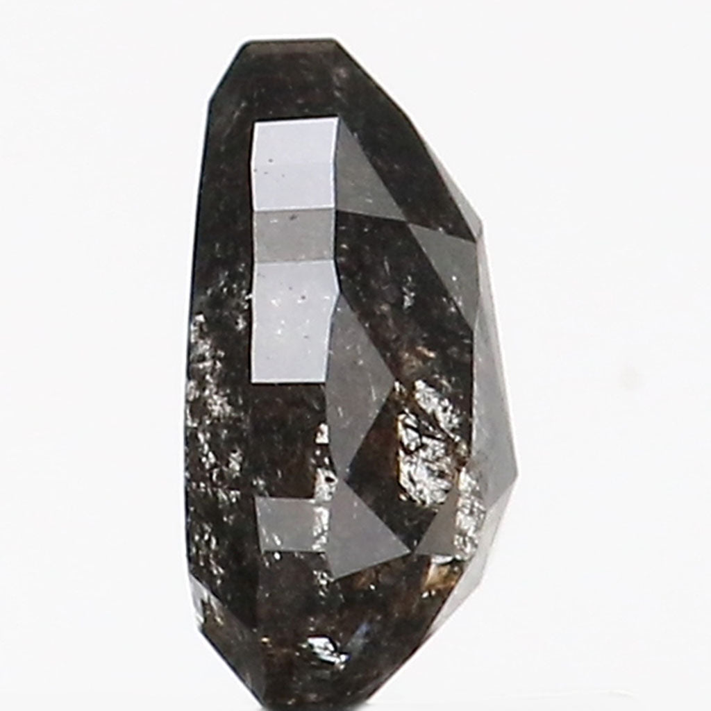 0.52 Ct Natural Loose Pear Shape Diamond Salt And Pepper Pear Cut Diamond 5.55 MM Natural Black Grey Diamond Pear Rose Cut Diamond LQ9020