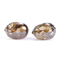 Natural Loose briolette Brown Color Diamond 1.20 CT 3.55 MM Drop Shape Rose Cut Diamond KDL086