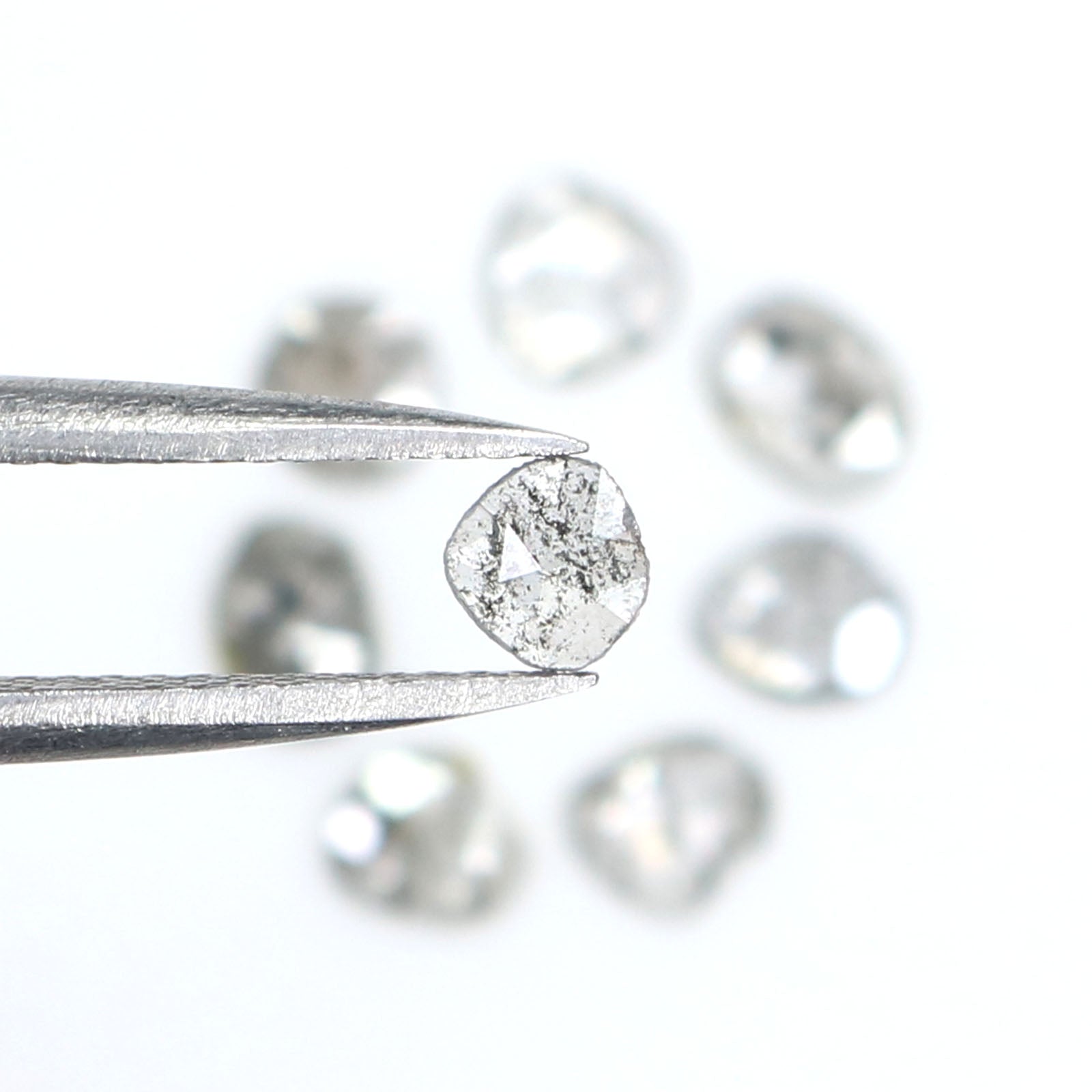 0.93 Ct Natural Loose Slice Shape Diamond Salt And Pepper Slice Diamond 4.00 MM Natural Loose Black Grey Color Irregular Cut Diamond LQ2523