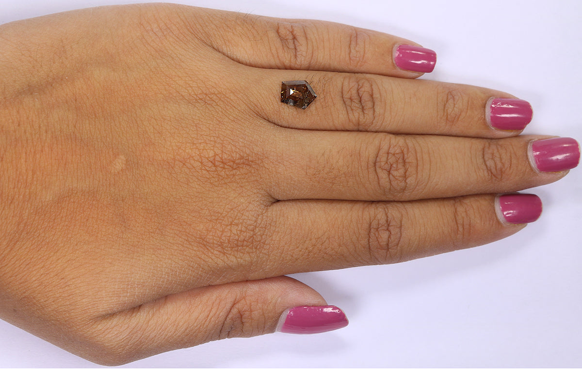 1.00 CT Natural Loose Shield Shape Diamond Brown Color Shield Cut Diamond 8.70 MM Natural Loose Brown Diamond Shield Rose Cut Diamond LQ7516