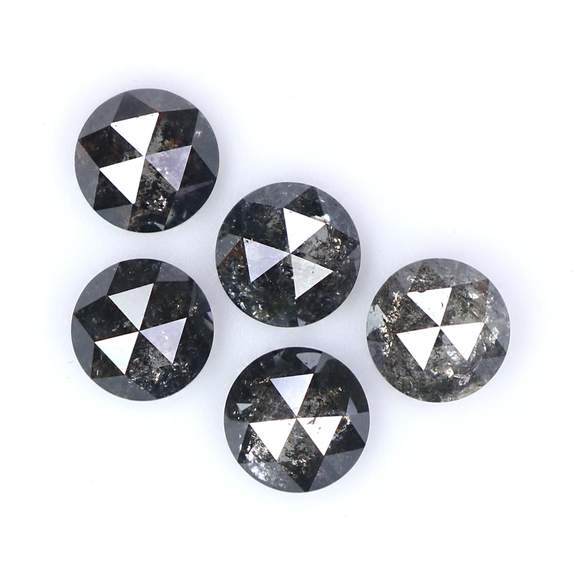 Natural Loose Rose Cut Salt And Pepper Diamond Black Grey Color 1.17 CT 3.70 MM Round Rose Cut Shape Diamond KDL7491