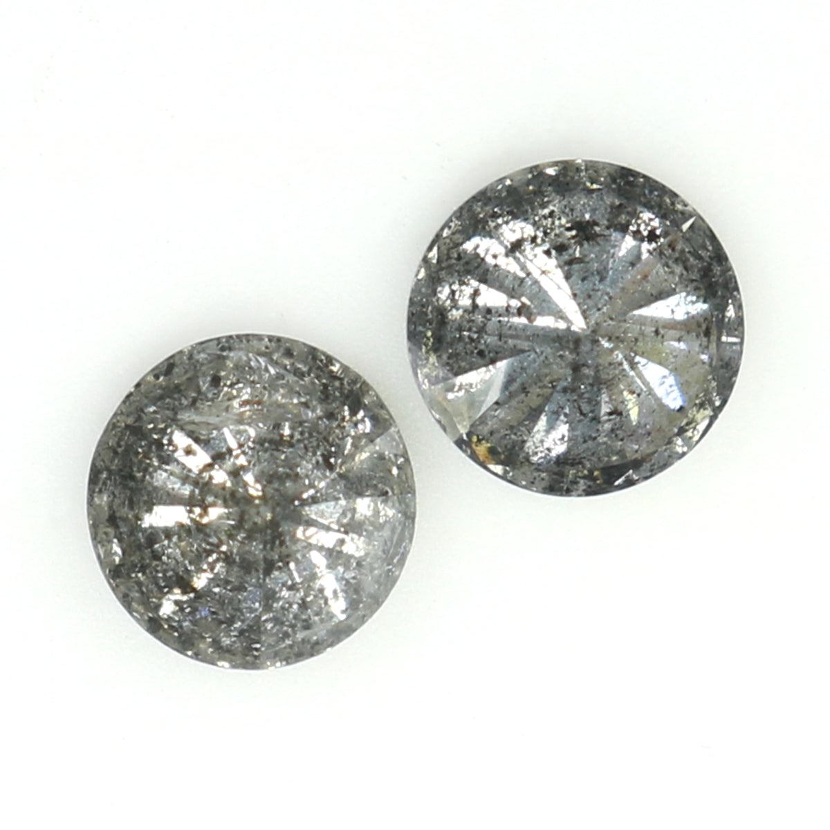 0.63 CT Natural Loose Round Cut Pair Diamond Salt And Pepper Round Shape Diamond 4.20 MM Black Grey Color Round Brilliant Cut Diamond QL1377