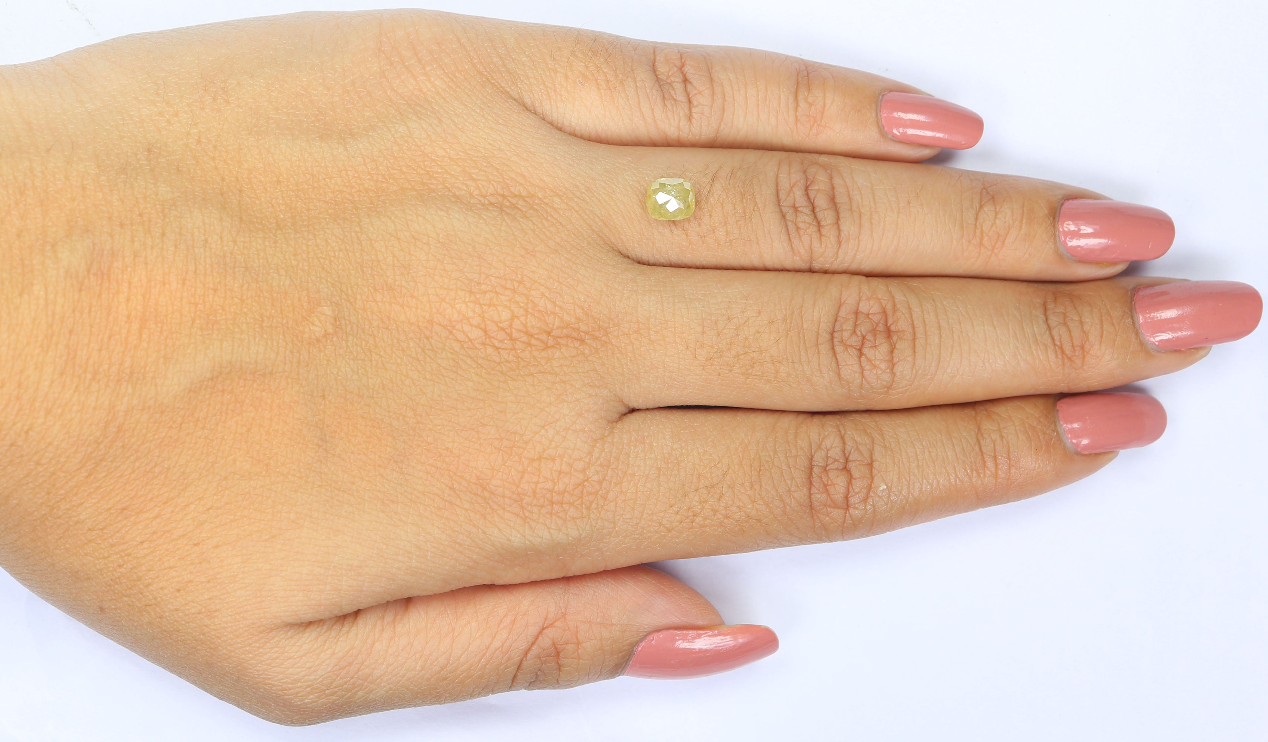 1.00 CT Natural Loose Cushion Shape Diamond Yellow Color Cushion Cut Diamond 5.70 MM Natural Grey Color Cushion Rose Cut Diamond LQ8676