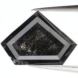 1.97 CT Shield Cut Diamond, Salt And Pepper Diamond, Natural Loose Diamond, Black Diamond, Grey Diamond, Antique Rose Cut Diamond KDL700