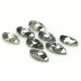 Natural Loose Marquise Salt And Pepper Diamond Black Grey Color 0.93 CT 4.10 MM Marquise Shape Rose Cut Diamond KDL1312