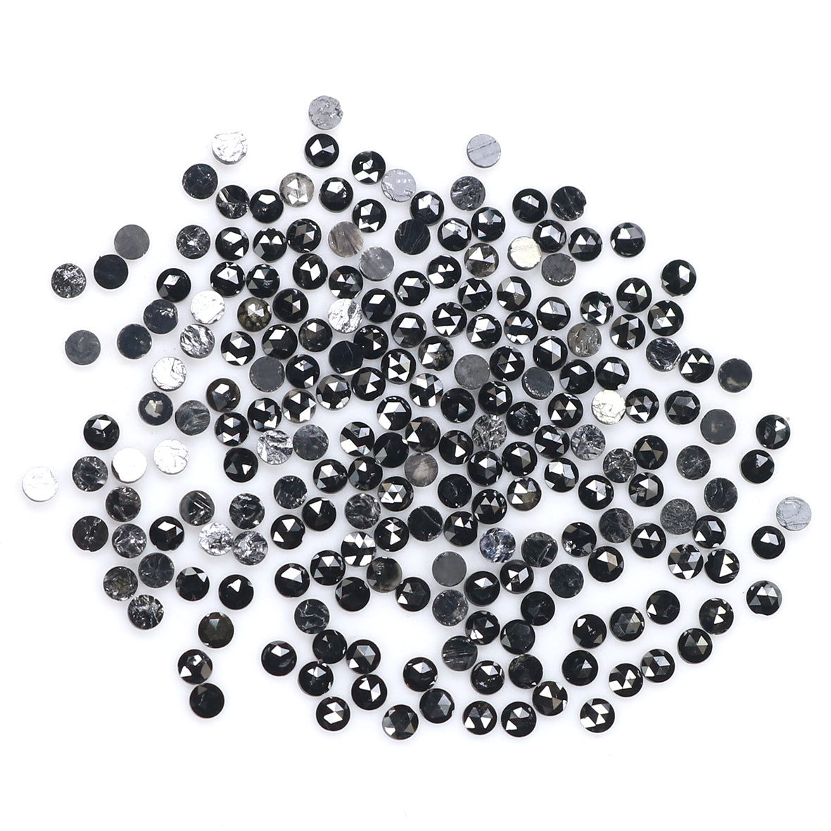 3.09 CT Natural Loose Round Rose Cut Diamond Black Color Round Shape Diamond 1.60 MM Natural Loose Black Color Round Rose Cut Diamond LQ1885