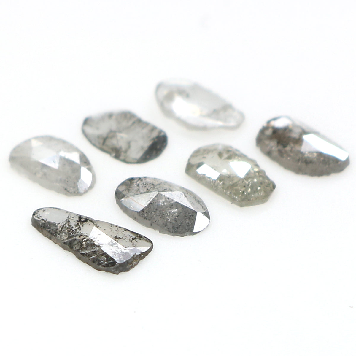 0.93 Ct Natural Loose Slice Shape Diamond Salt And Pepper Slice Cut Diamond 4.75 MM Natural Black Grey Diamond Irregular Cut Diamond LQ1500