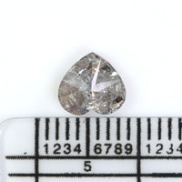 Natural Loose Heart Salt And Pepper Diamond Black Grey Color 1.15 CT 6.20 MM Heart Shape Rose Cut KDL2571