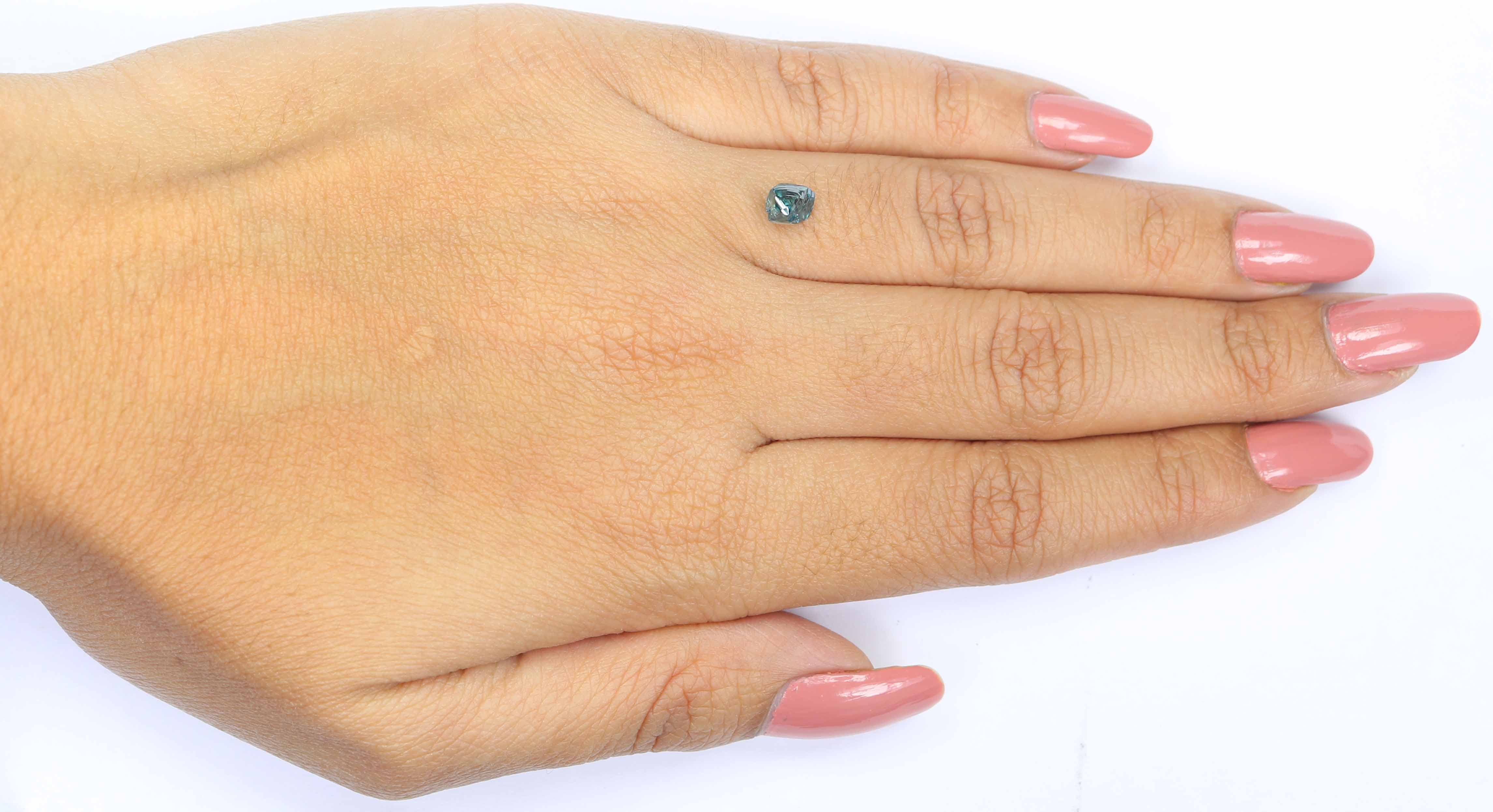 0.98 CT Natural Loose Rough Shape Diamond Blue Color Rough Cut Diamond 5.55 MM Natural Loose Blue Color Rough Irregular Cut Diamond QLB2356