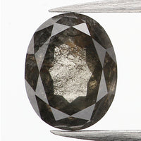 0.58 Ct Natural Loose Diamond, Oval Diamond, Black Diamond, Grey Diamond, Salt and Pepper Diamond, Antique Diamond, Real Diamond, KDL614