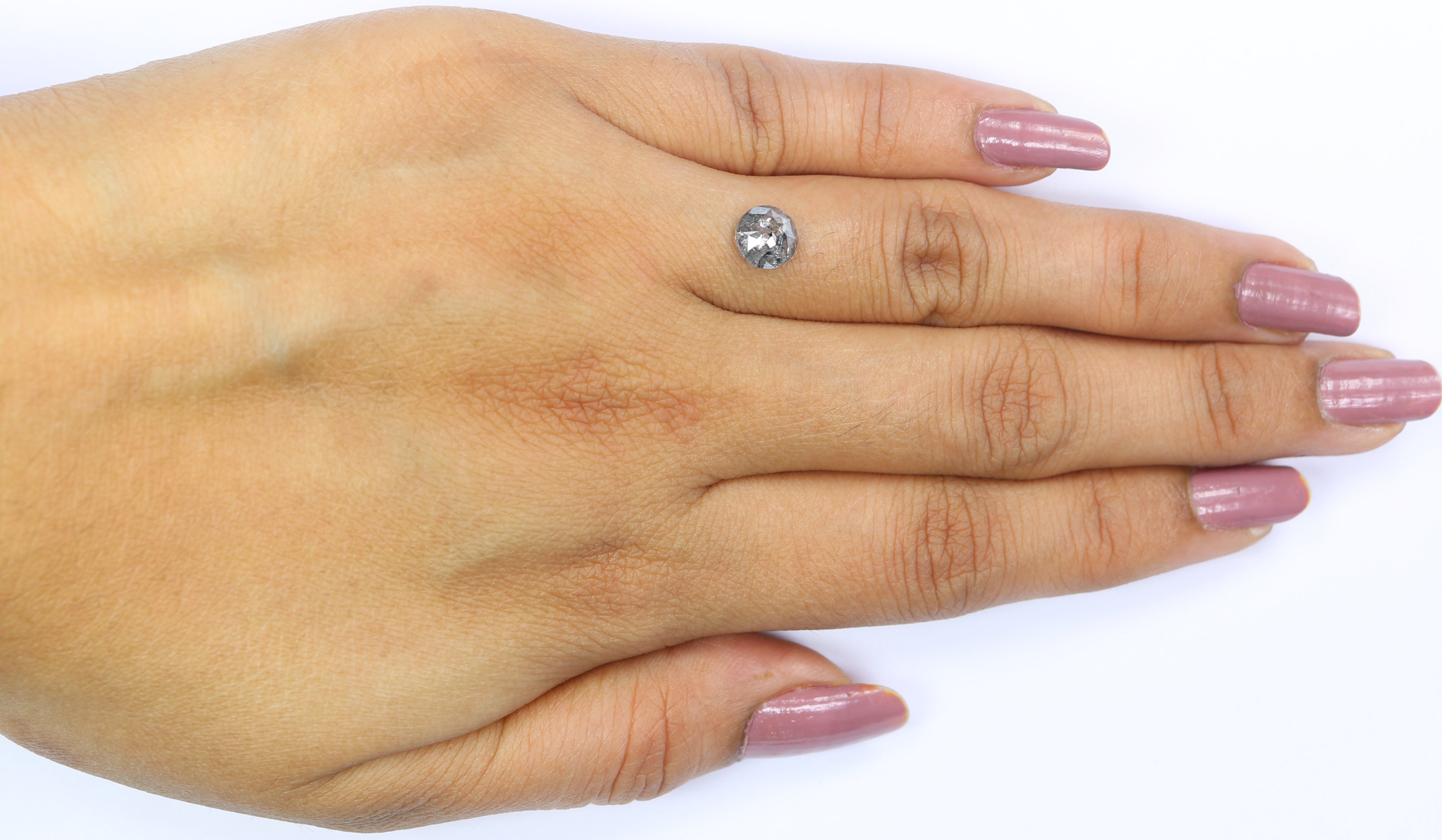 0.92 CT Natural Loose Round Rose Cut Diamond Salt And Pepper Round Diamond 6.20 MM Natural Loose Black Grey Color Rose Cut Diamond LQ2759
