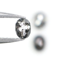 Natural Loose Oval Diamond, Salt And Pepper Oval Diamond, Natural Loose Diamond, Oval Rose Cut Diamond, 0.73 CT Oval Shape Diamond L2776