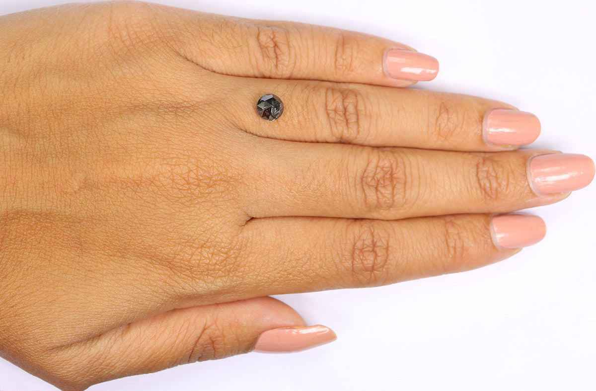 0.97 CT Natural Loose Round Rose Cut Diamond Salt And Pepper Round Shape Diamond 5.60 MM Natural Loose Diamond Round Rose Cut Diamond LQ7788