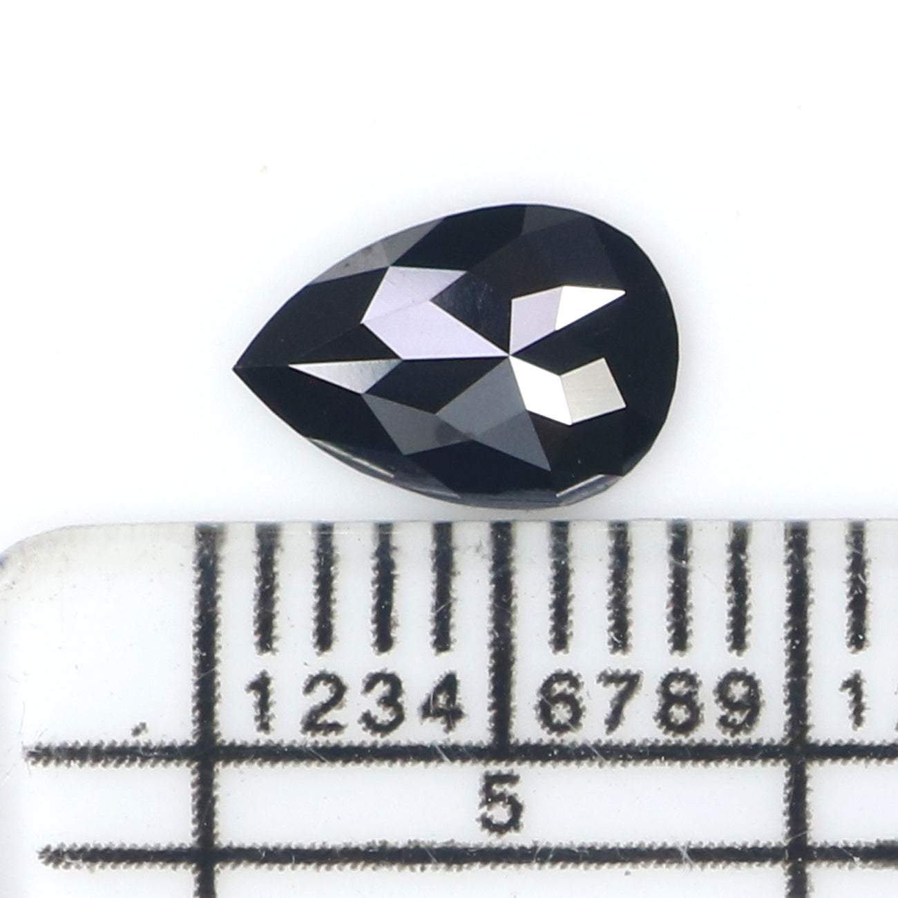 0.61 CT Natural Loose Pear Shape Diamond Black Color Pear Shape Diamond 7.60 MM Natural Loose Diamond Black Pear Rose Cut Diamond QK2618