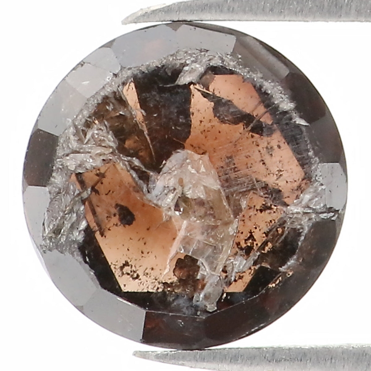 1.00 CT Natural Loose Round Rose Cut Diamond Brown Color Round Shape Diamond 5.95 MM Natural Brown Color Round Rose Cut Shape Diamond KQ2394