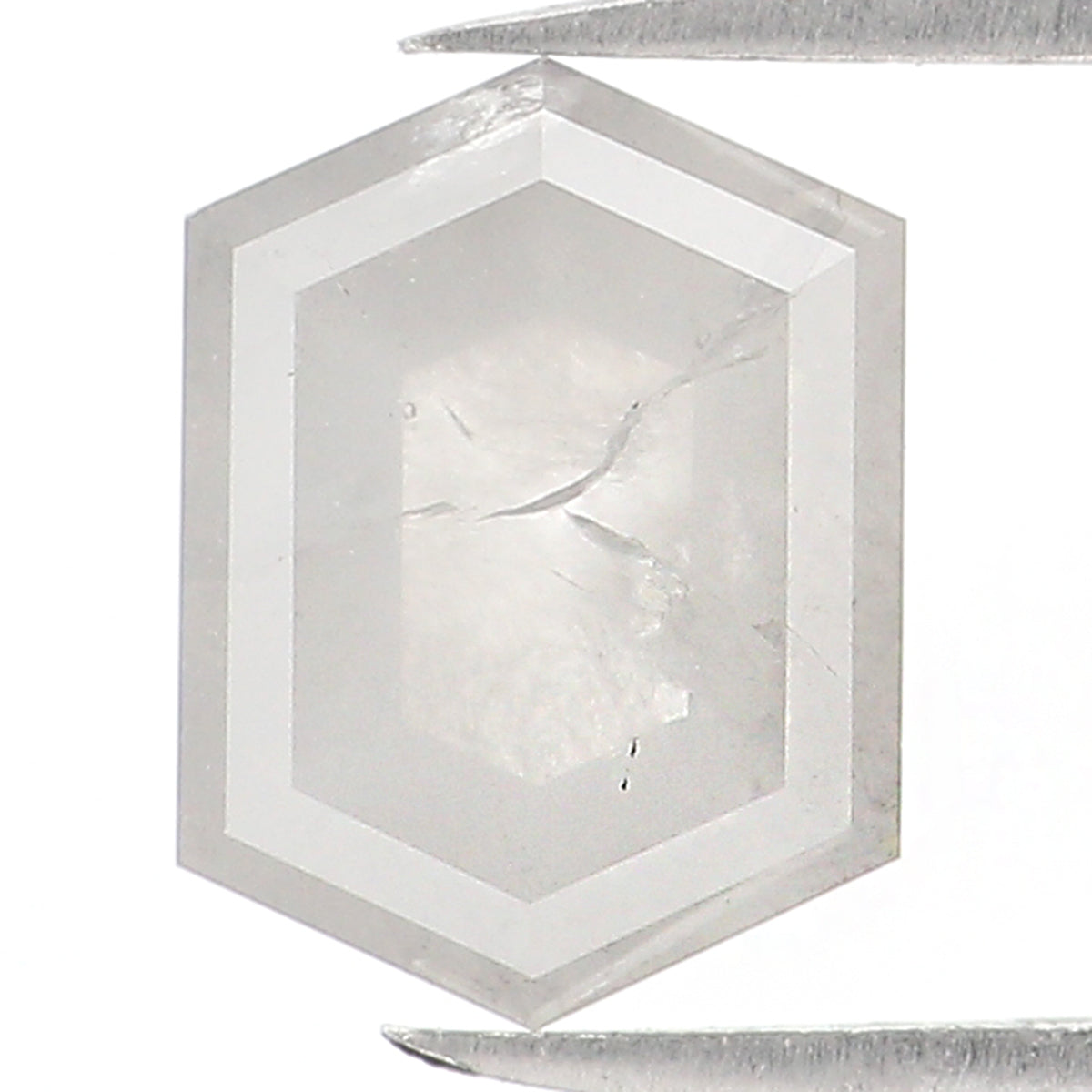 0.76 Ct Natural Loose Hexagon Shape Diamond Grey Hexagon Cut Diamond 6.50 MM Natural Loose Diamond Grey Hexagon Rose Cut Diamond QL1121